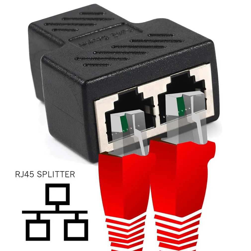 Маленький размер Портативный 7 RJ45 8P8C штекер к двойной Сплиттер сетевой Ethernet