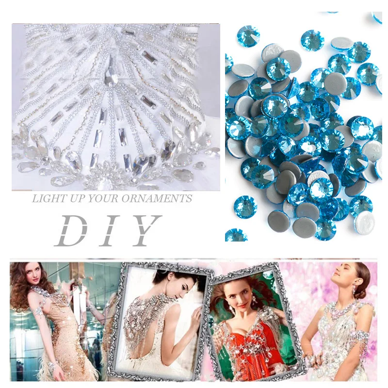 YANRUO 2058HF SS16 1440 шт сапфировые Стразы с кристаллами плоской задней поверхностью