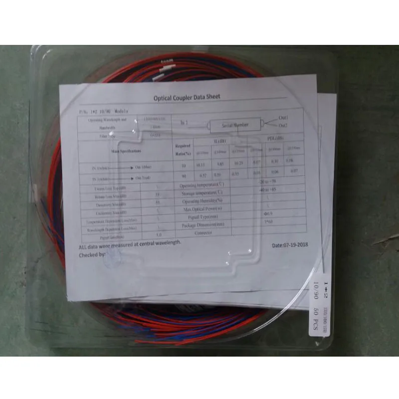 10PCS 1x2 10:90 copuler splitter 900um steel tube type fiber FBT |