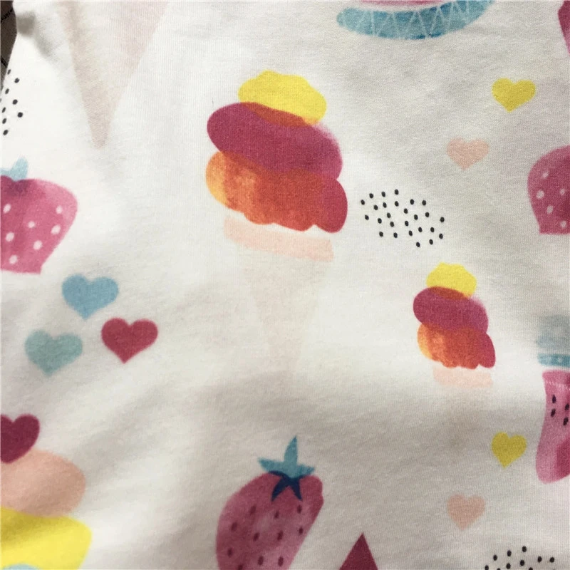 Хлопковая трикотажная футболка Tonytaobaby для мальчиков и девочек с принтом фруктов