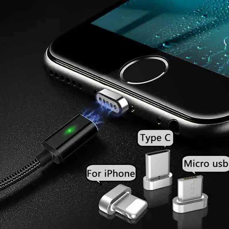 Светодиодный магнитный кабель Micro usb type C супер быстрая зарядка телефона Microusb type-C магнитное зарядное устройство usb c для iphone huawei xiaomi