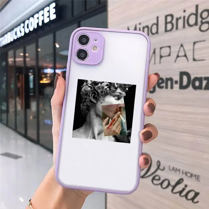 

Great Art Aesthetic David Mona Lisa Phone Cases Matte For iPhone 12 Mini 11 Pro XR XS Max 7 8 Plus X Hard PC Back Cover