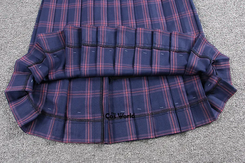 [Фиолетово-красный] женские летние юбки в клетку с высокой талией японском стиле