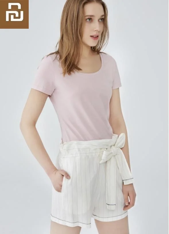 Футболка женская из чесаного хлопка с V образным вырезом и коротким рукавом|Чехлы