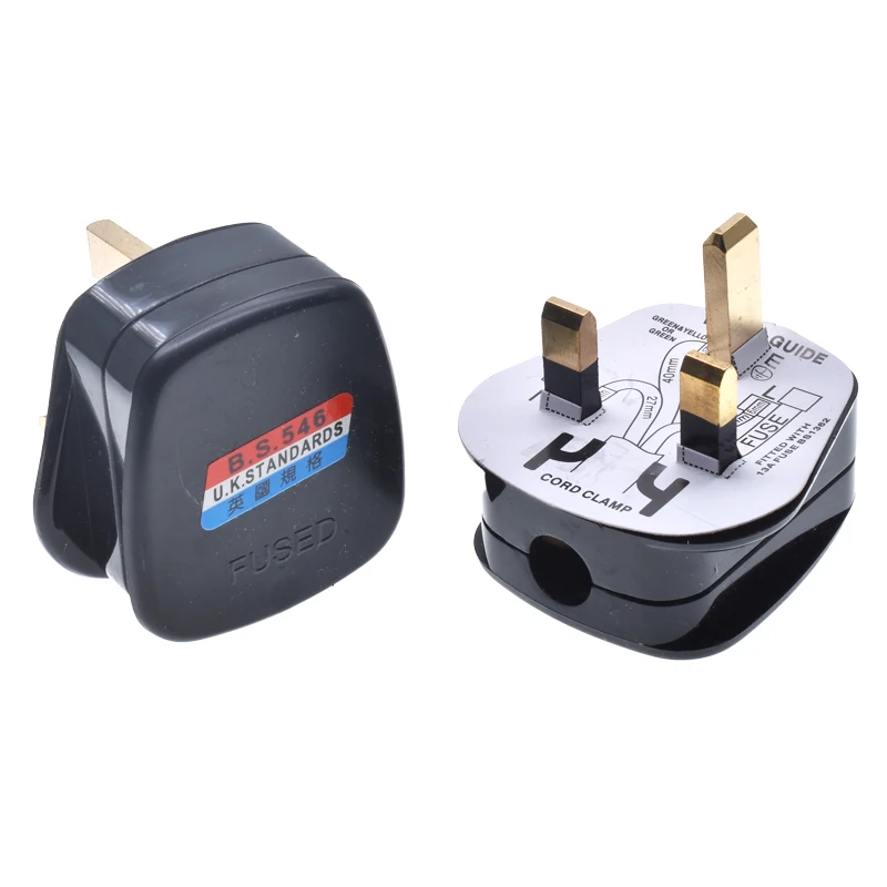 Высококачественный Белый Черный заземляющий 250 В Британский стандарт 13 а Британский вилка подключения 3-контактный предохранитель типа BS1363 английский адаптер Шнур питания соединитель