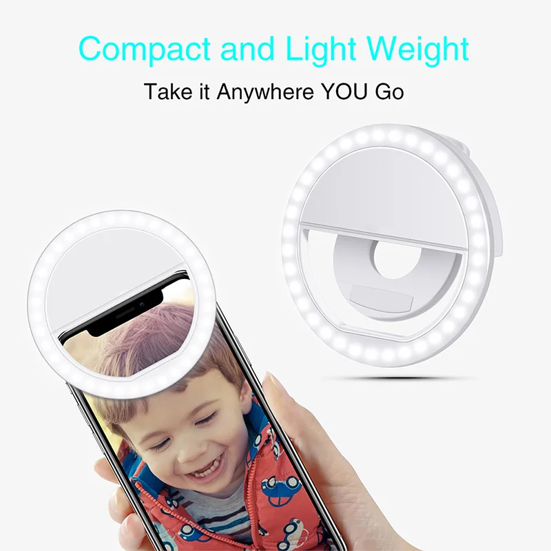 Освещение для фотосъемки портативная кольцевая лампа 3 уровня яркости