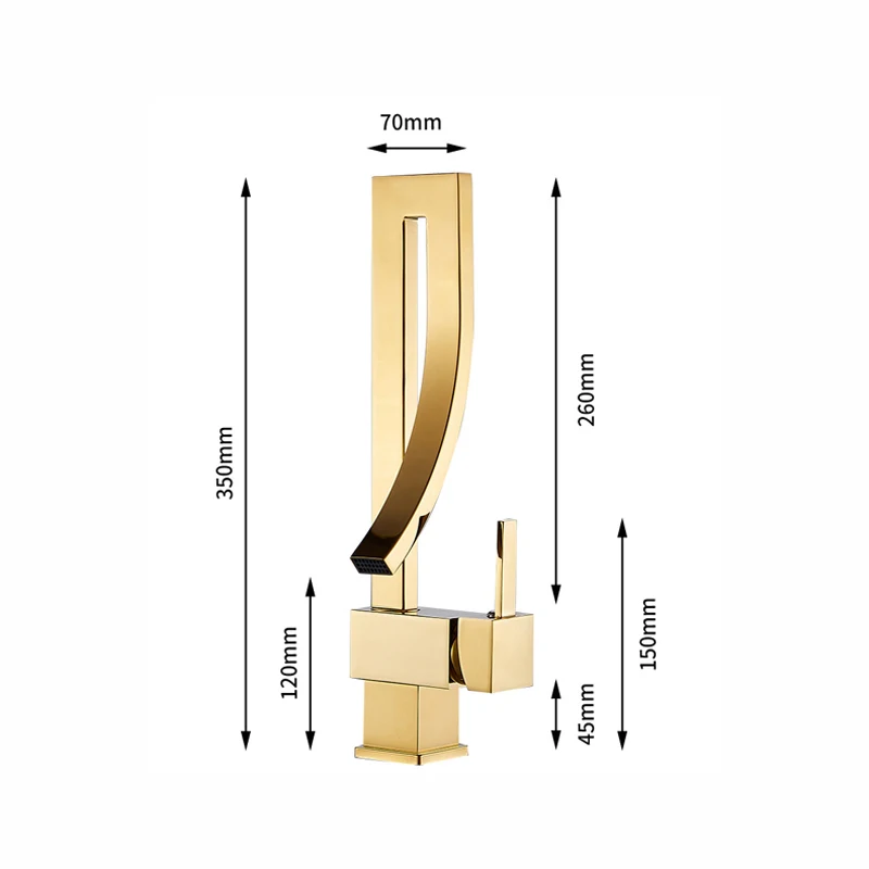 Позолоченный смеситель для ванной комнаты G1101 креативный дизайн кран Водопад