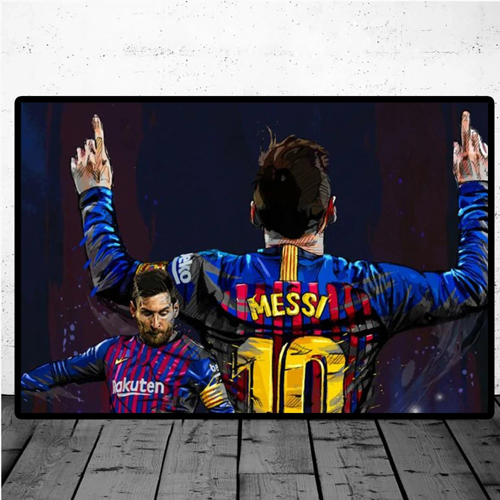 

Room decoration of Argentina football star Messi classic art posters and prints football superstar portrait pictures wall art