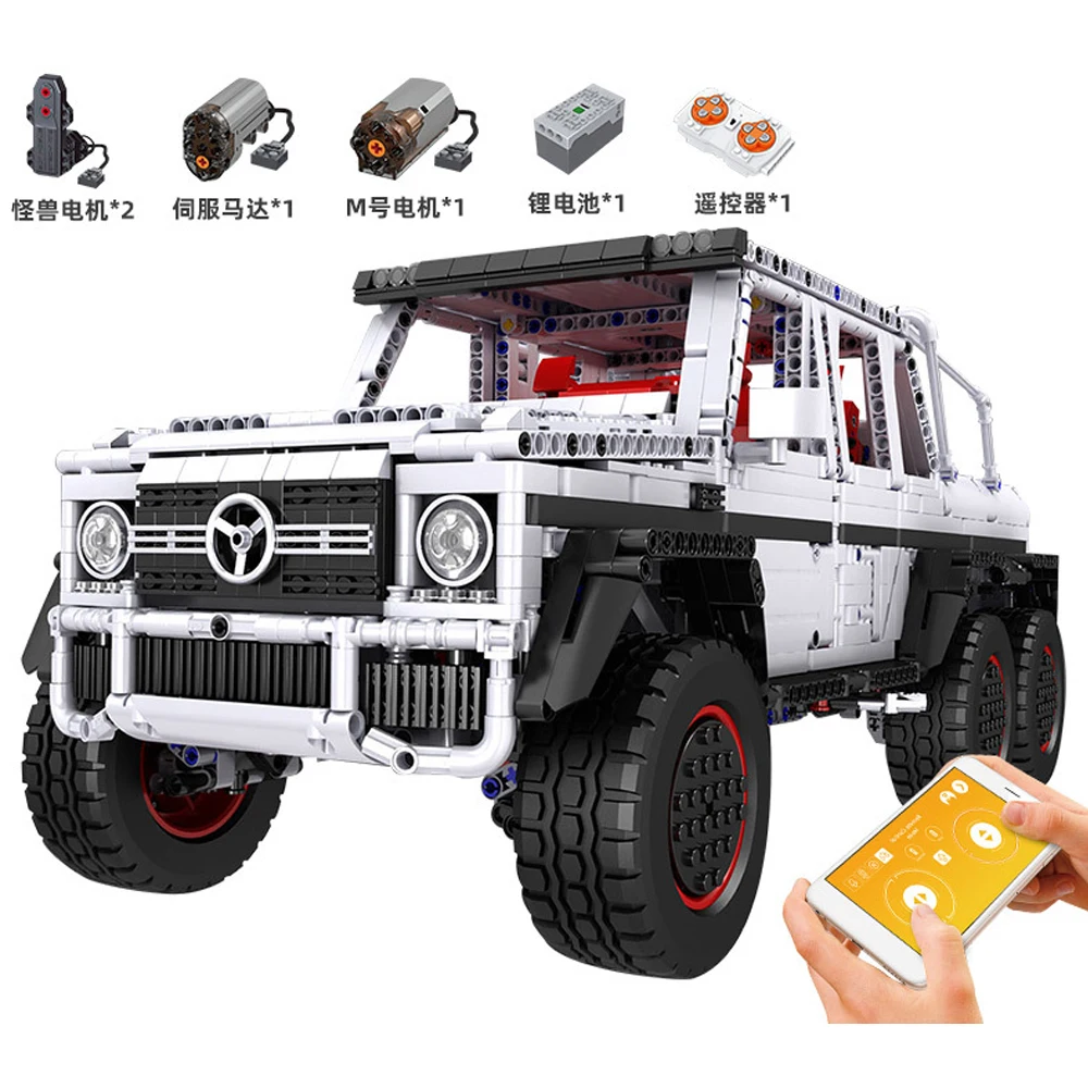 

MOULD KING 13061 APP Technical Car The RC Motorized G63 6x6 1:10 Car Model Building Blocks Assembly Bricks Kids Christmas Gift