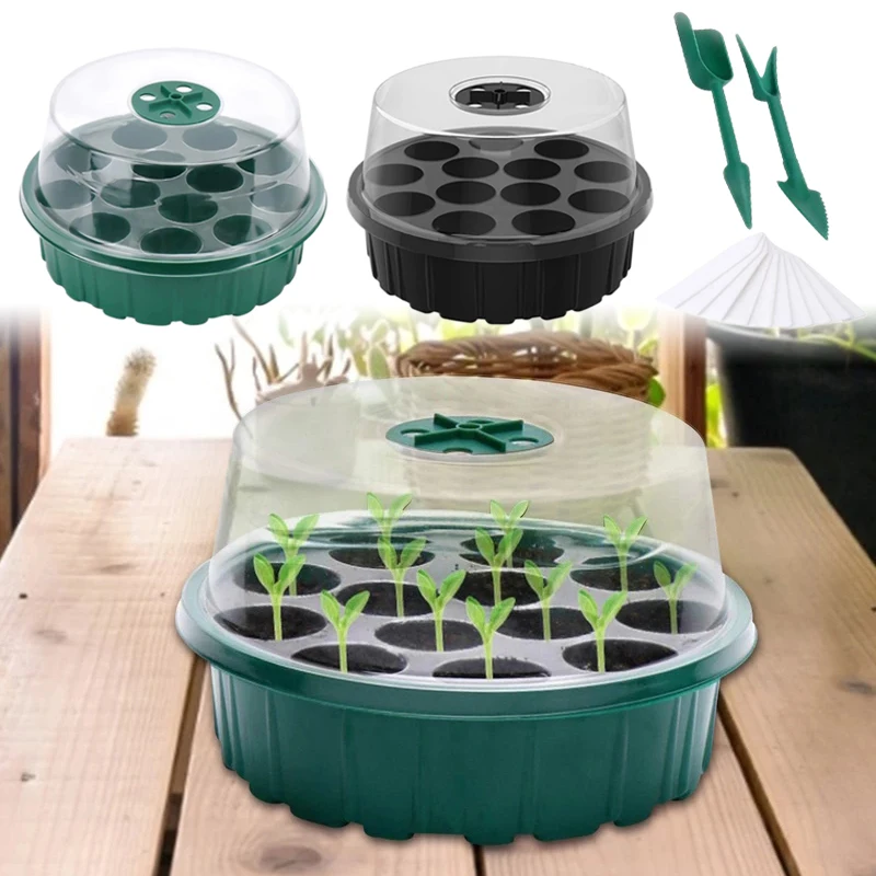 5-piece Set Plastic Seed Planting Box Greenhouse Sowing Garden Pot Seedling Tray Light Transmission Breathable Durable | Дом и сад