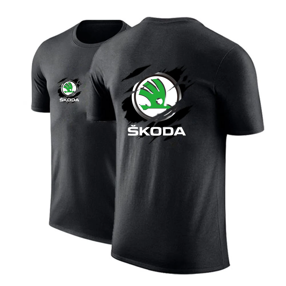 Футболка мужская с принтом Skoda модная Повседневная стильная удобная дышащая