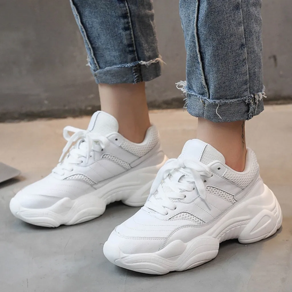 Женские кроссовки на платформе SAGACE повседневные дышащие толстой подошве Chaussures