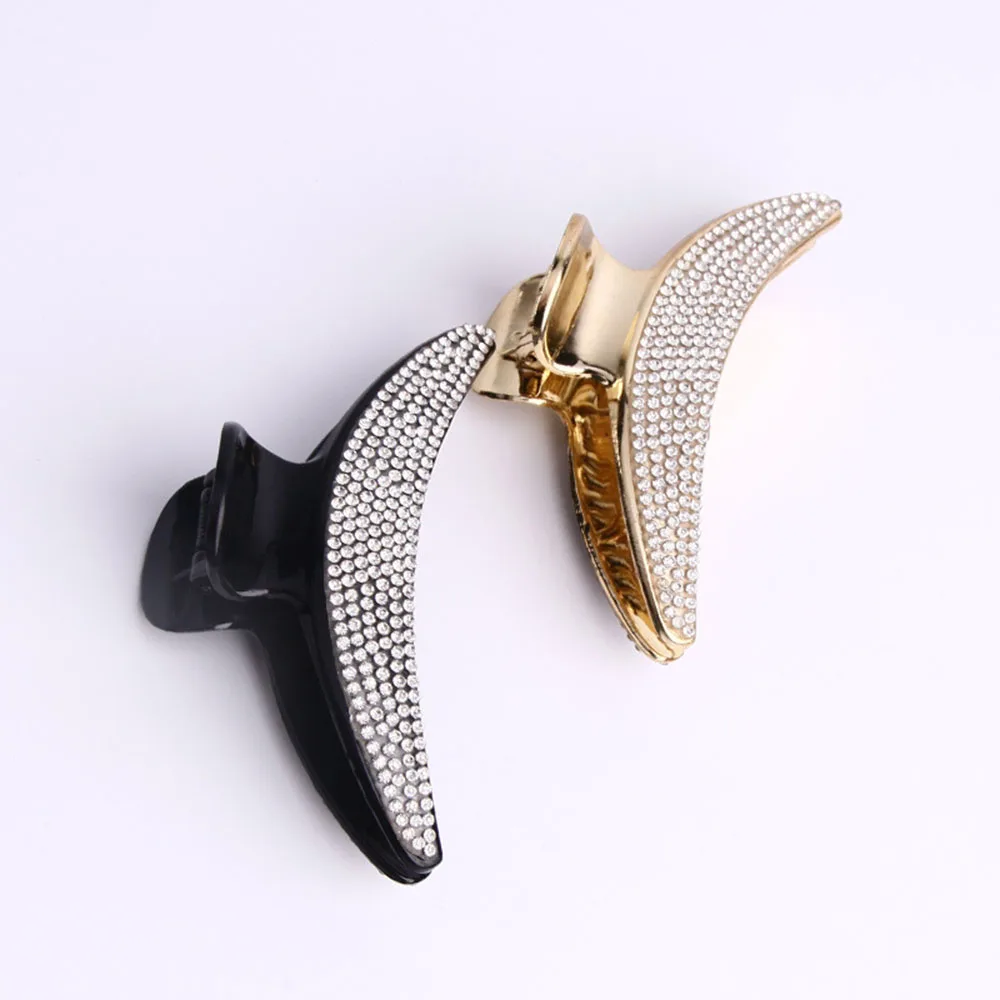 Крупные заколки для волос с кристаллами женщин и девочек модный элегантный зажим