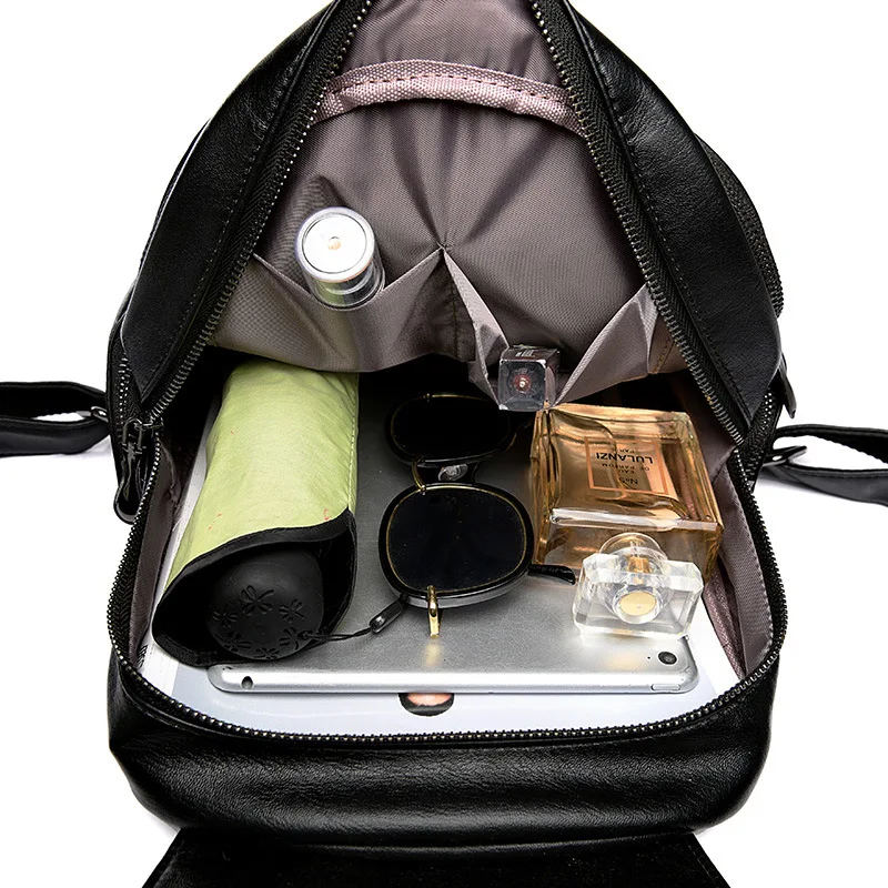 

2021 Hot Leather Shoulder Bag lady's Bag Casual Soft Leather Backpack