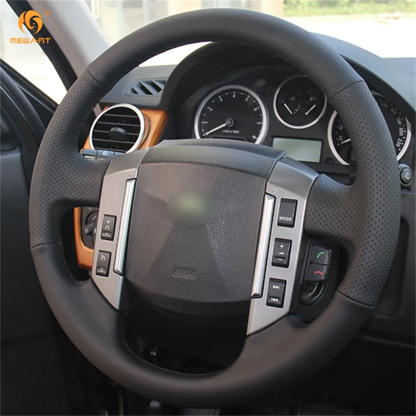 MEWANT для Land Rover Discovery 3 2004 2005 2006 2007 2008 2009 Black Gunuine кожаный чехол рулевого колеса
