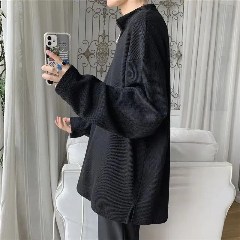 Мужская футболка с длинным рукавом и V-образным вырезом в стиле Харадзюку | одежда