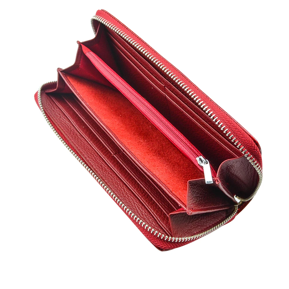 Женский кошелек из натуральной кожи клатч с бабочками на запястье Длинный молнии