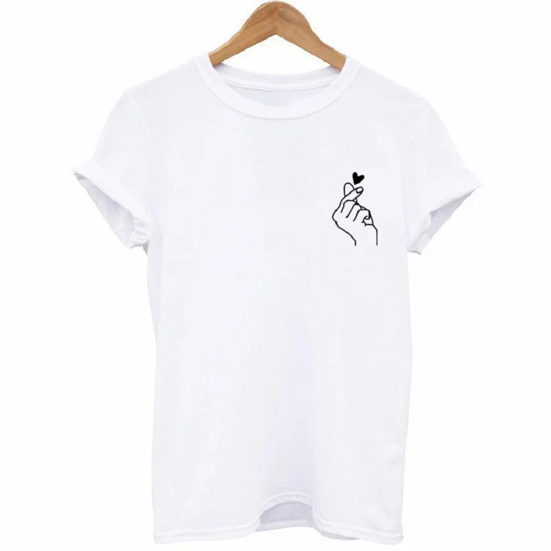 

Than Love Heart Print Short-sleeved Women Tshirt 2019 New Harajuku Tee Shirt Femme Casual Hipster T-shirt Women Tops Plus Size