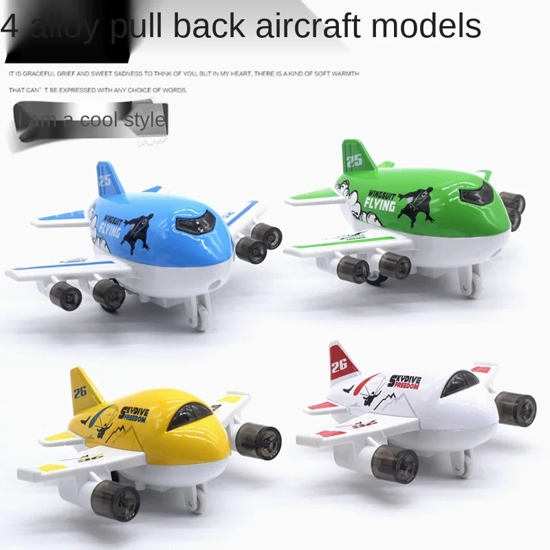 4 с мультяшным автомобилем для литья под давлением оттяжкой назад самолет модель
