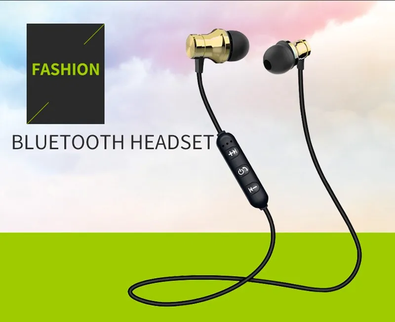 Магнитные аттракционы Bluetooth наушники гарнитура Sweatproof спортивные наушники с кабелем Молодежные наушники Встроенный микрофон беспроводные наушники