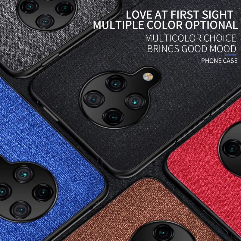 

For Xiaomi Poco X3 NFC Case Cloth Hard PC Silicone Frame Back Cover for Pocophone POCO F2 Pro Cases Business Shockproof Fundas