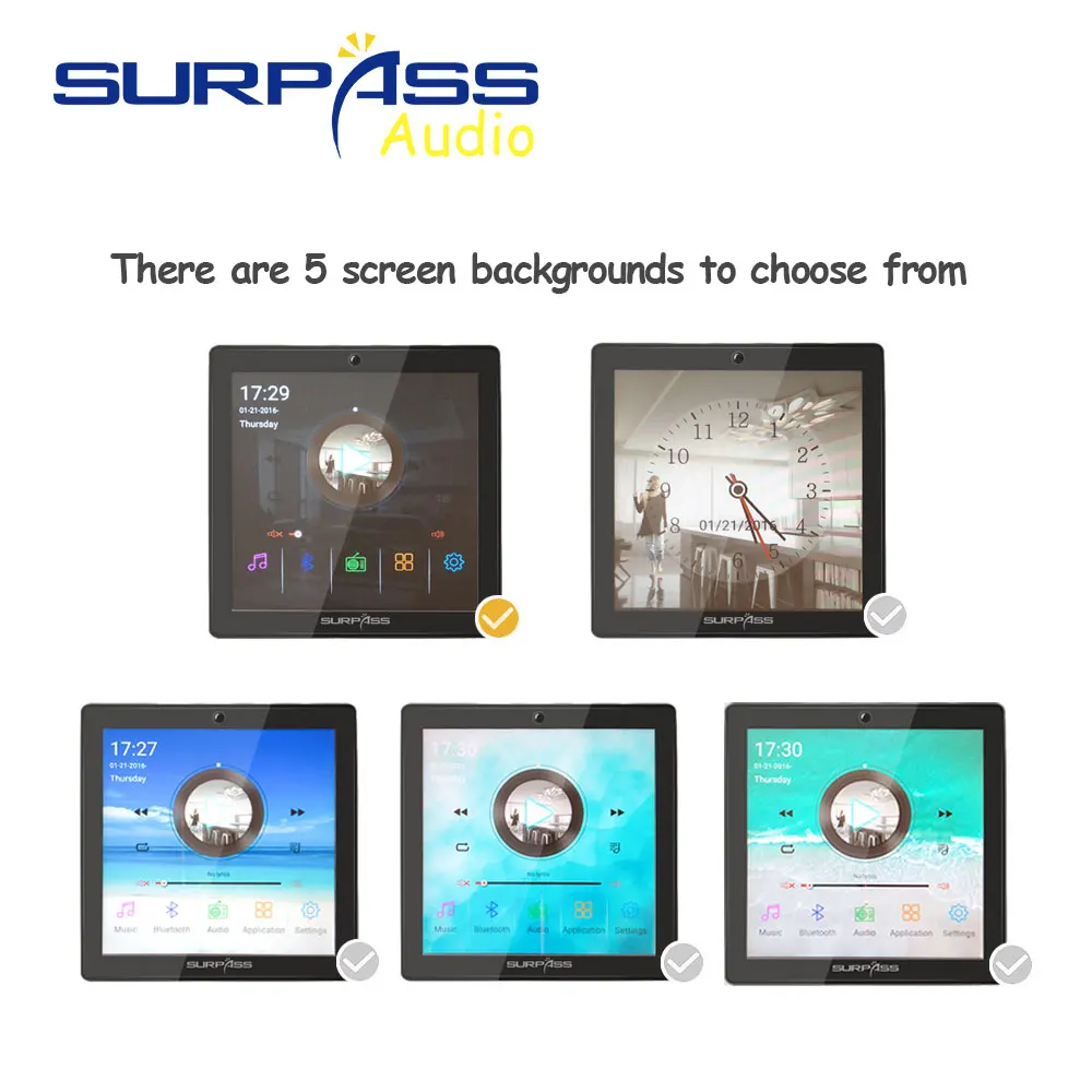 Умная настенная аудиосистема с Wi-Fi и Bluetooth усилитель мини 4-дюймовый сенсорный