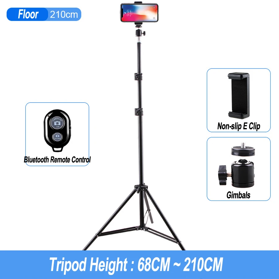 Aluminum Tripod With Bluetooth For iphone Gopro Xiaomi Huawei Cell Phone Live Photography Selfie Tripod For Tiktok Vlog Camera