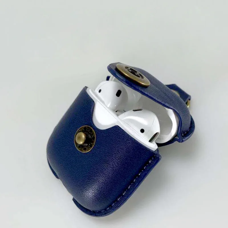 

Чехол для наушников из натуральной воловьей кожи с Bluetooth для Apple AirPods 2, защитная крышка для зарядки, аксессуары для Airpods