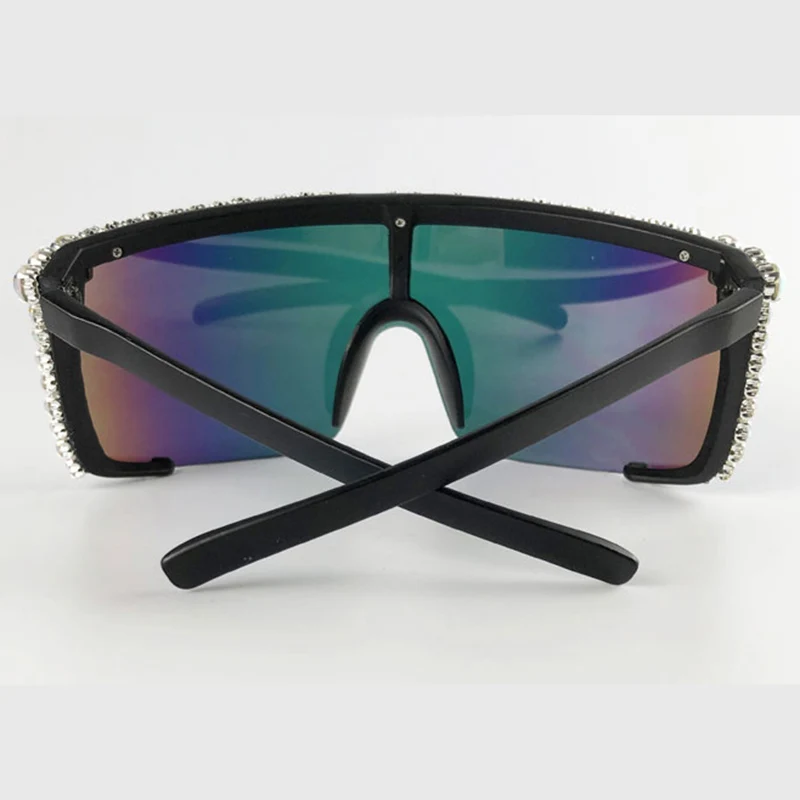 Модные большие солнцезащитные очки с бриллиантами женские брендовые