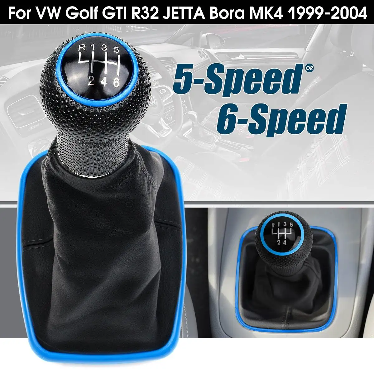 5 скоростей 6 12 мм ручка переключения передач с рычагом синяя рама для Volkswagen/VW MK4 Golf