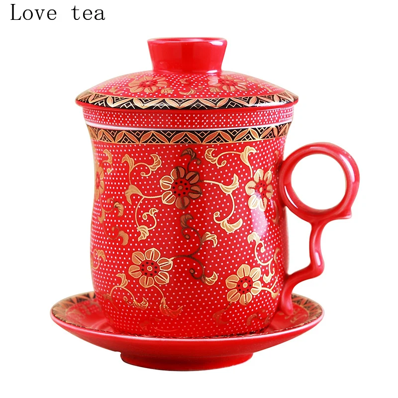 Chinese style simple home living room Kung Fu tea set overglaze ceramic cup opening gift exquisite office supplies | Дом и сад