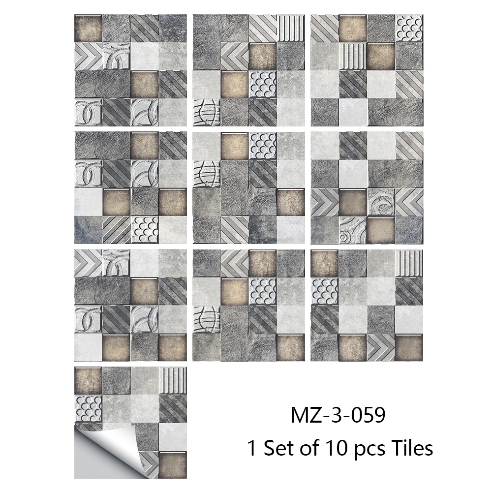 

Marble Pattern Flat Mosaic Frosted Tiles Floor Wall Stickers Kitchen Desktop Bathroom Wallpaper Non-slip Ground Art Wall Decals