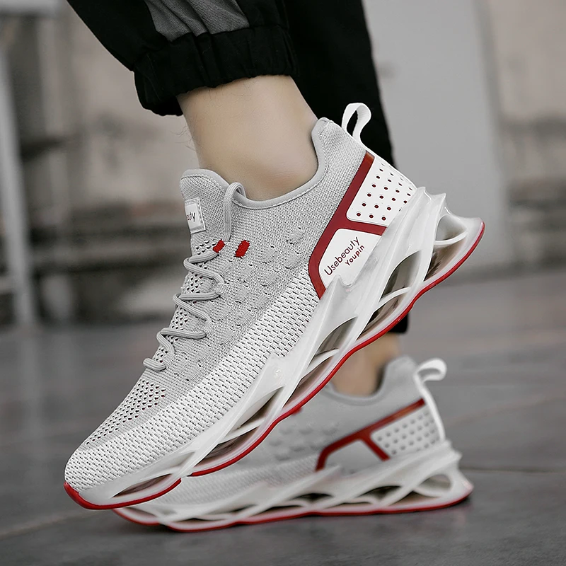 

Damping Blade Men Sneakers Breathable Men's Running Shoes Black Golden Sports Man Athletic Lace Up Outdoor Walking Fitness 39-46