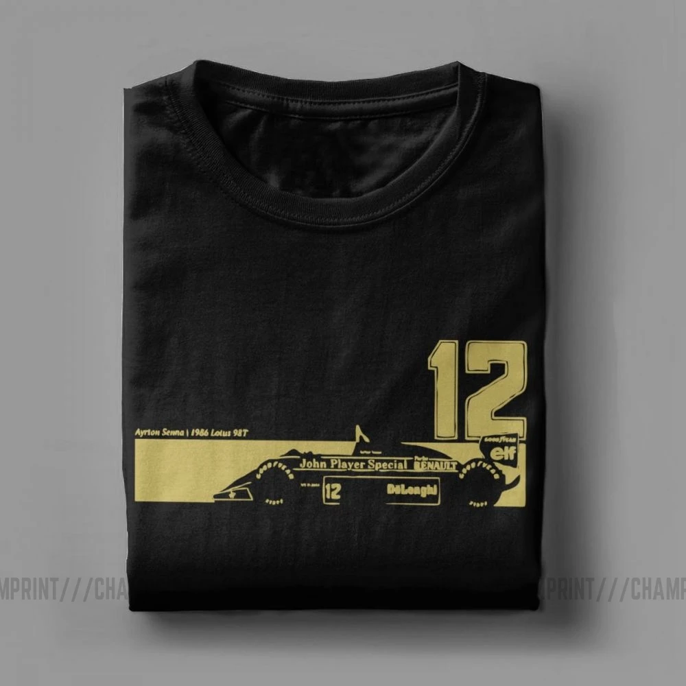 Футболка мужская с принтом лотоса Айртона и сенны Повседневная рубашка коротким