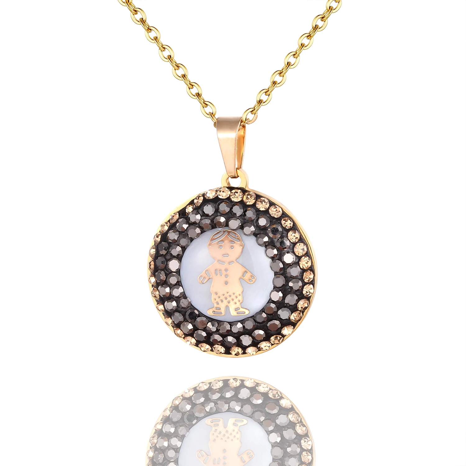 Стальная Роскошная золотая подвеска Мэри/Love Свадебные украшения и многое другое