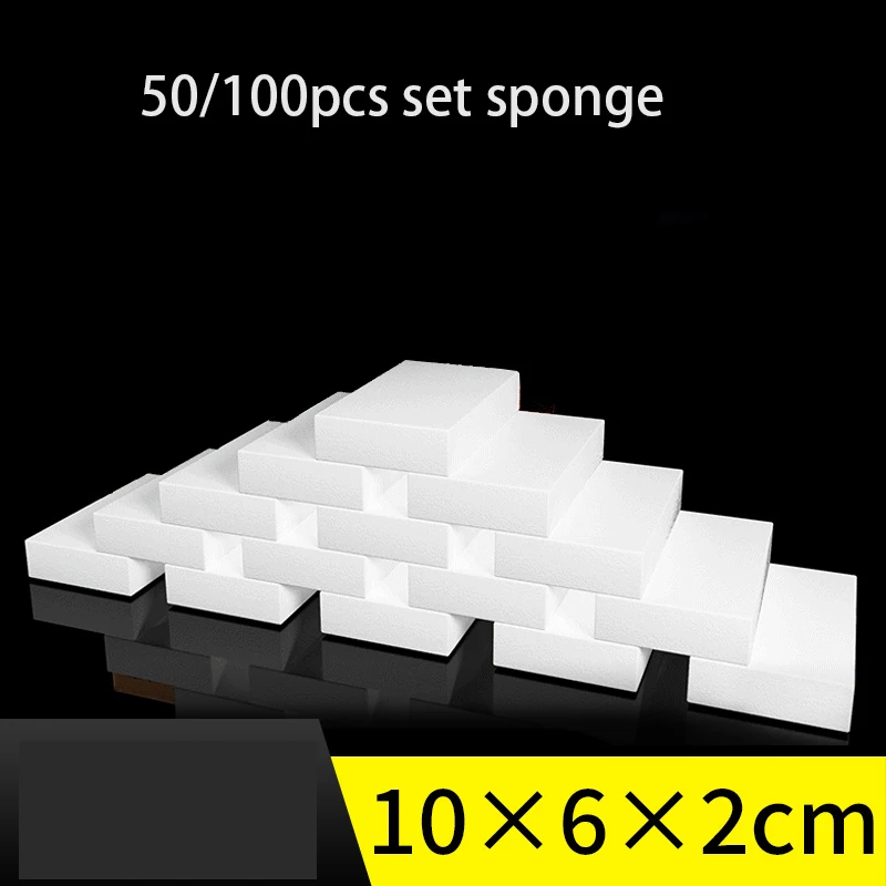 

100pcs 100 x 60 x 20mm Melamine Sponge Magic Sponge Eraser High Density Eraser Home Cleaner Cleaning Sponges For Dish Kitchen