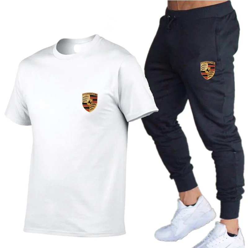 

Spring and Fall New Tideway Men's T-shirt and Trousers Sets Casual Two Piece Tracksuit Fitness T-shirt Hot Sale male