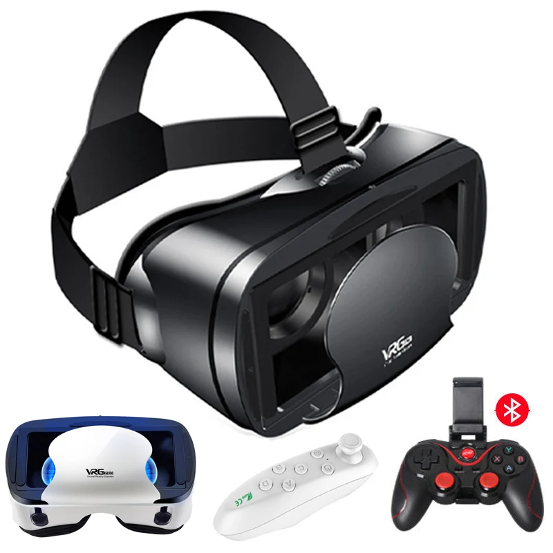 

Virtual Reality 3D Vr Slimme Bril Helm Voor Smartphones Mobiele Telefoon Mobiele 7 Inches Lenzen Verrekijker Met Controllers