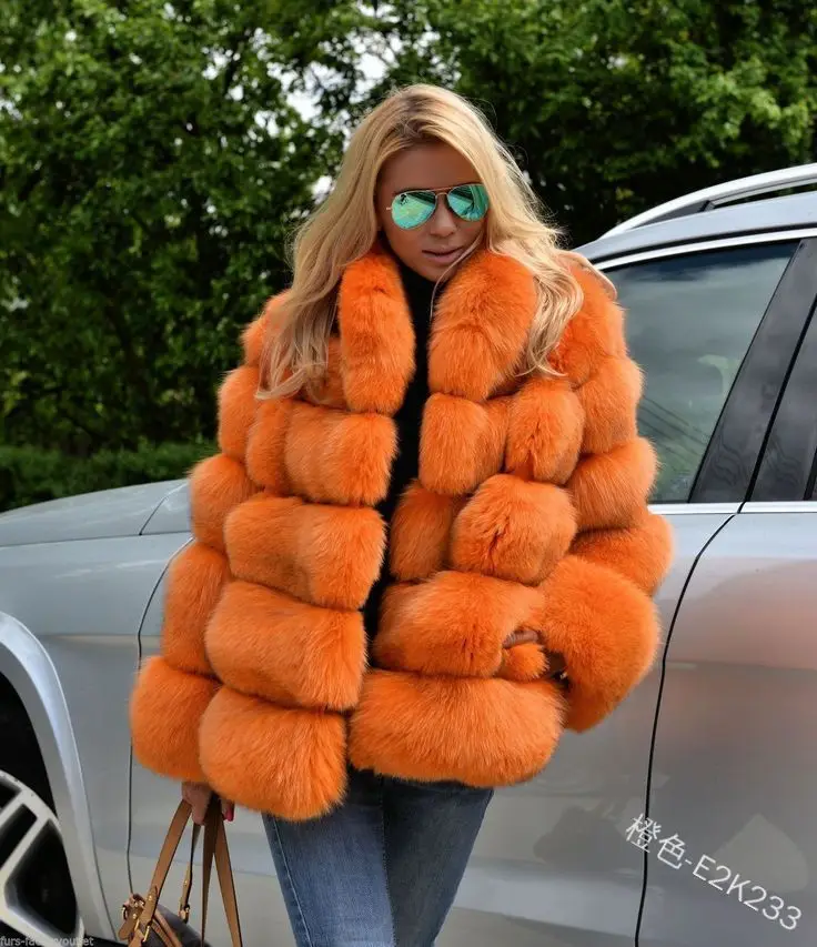 

Faux Fox Fur Coat Winter Ladies Fluffy Thick Clothes Fashionable Street Style Warm Clothes 2021 Long-sleeved Soft Outerwear