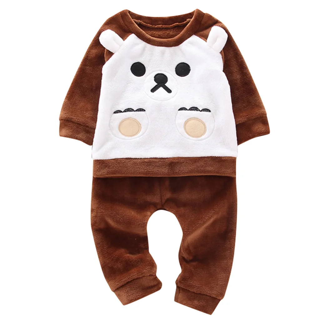 Комплект зимней одежды для маленьких мальчиков и девочек пушистая пижама с