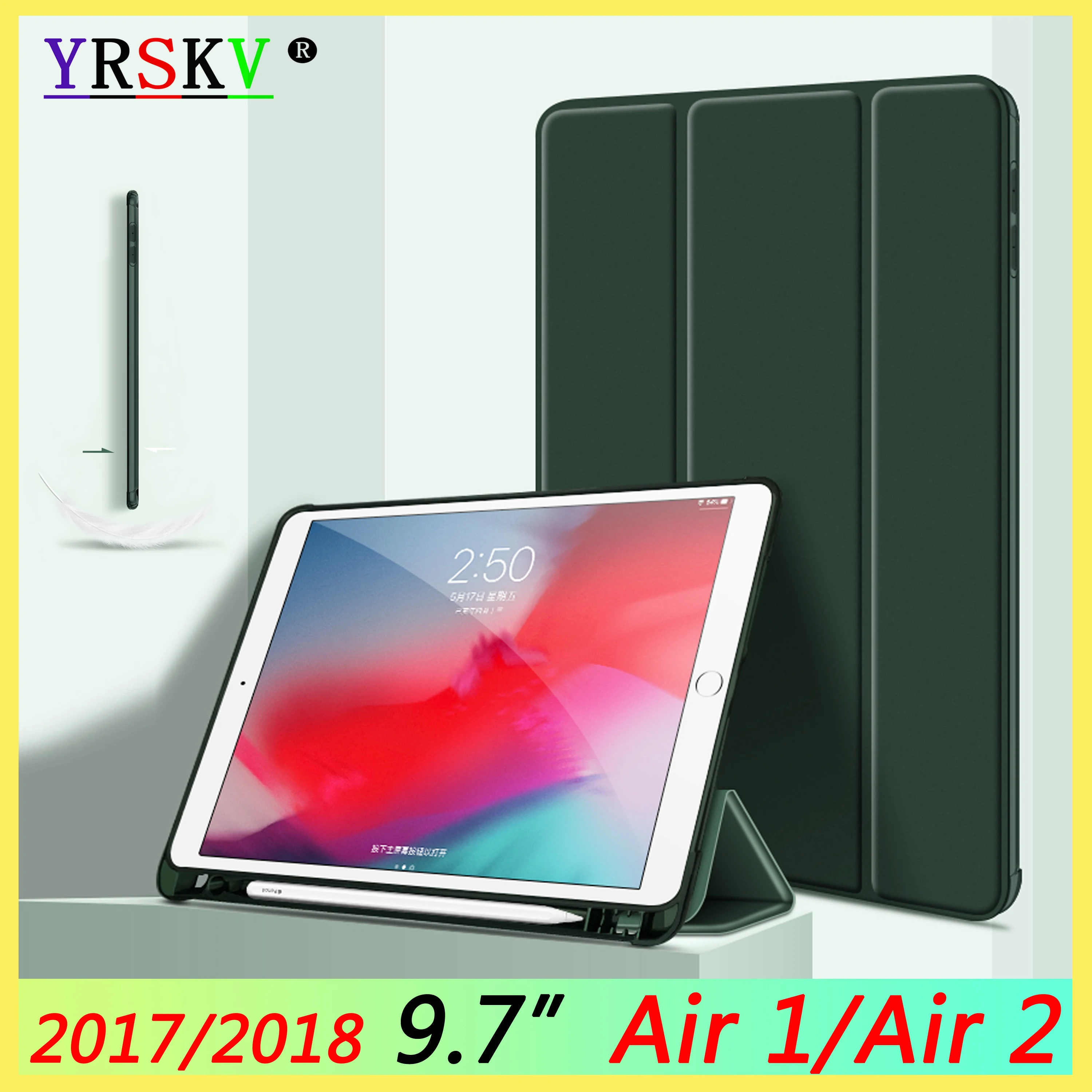 Новый чехол для iPad 9 7 дюймов 2017 и 2018 (с держателем карандашей) Funda 5-го 6-го поколения