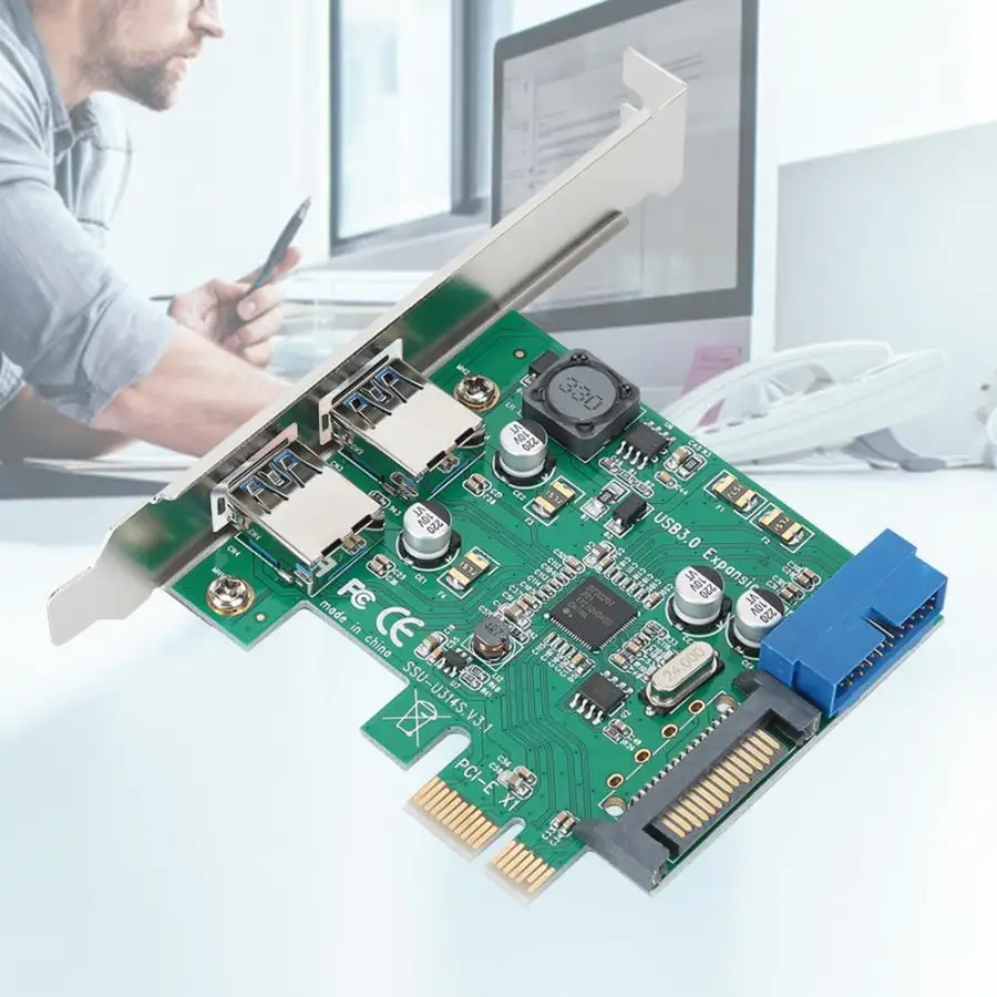 Настольная Плата расширения PCI-E до USB3.0 Адаптерная плата с защитным чипом для