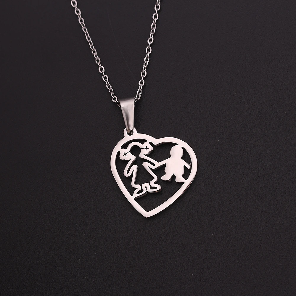 Ожерелье золотистого цвета с изображением сердца для детей и мамы | Украшения