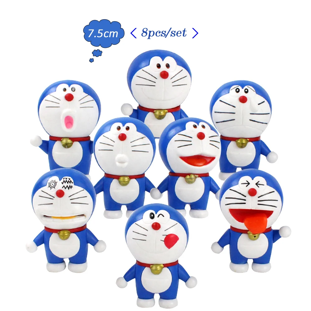 8 шт./компл. японские экшн-фигурки Дораэмон 7 5 см игрушки Brinquedo Коллекционная