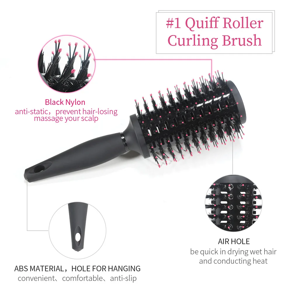 

Pro 1 Pcs Antistatic Round Hair Comb Curling Hair Brushes Curly Hairbrush Massage Roller Comb for Hair Styling Drying Curling