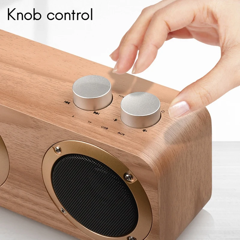 

Hot-Wooden Home Bluetooth Speaker Phone Outdoor Multi-Function U Disk Wireless Card Retro Bluetooth Speaker