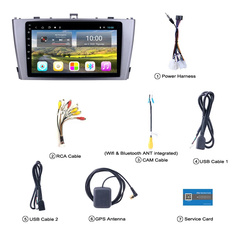 Автомагнитола 2DIN на Android 10 0 2 Гб ОЗУ 9 дюймов gps мультимедийный плеер для Toyota Avensis 2009