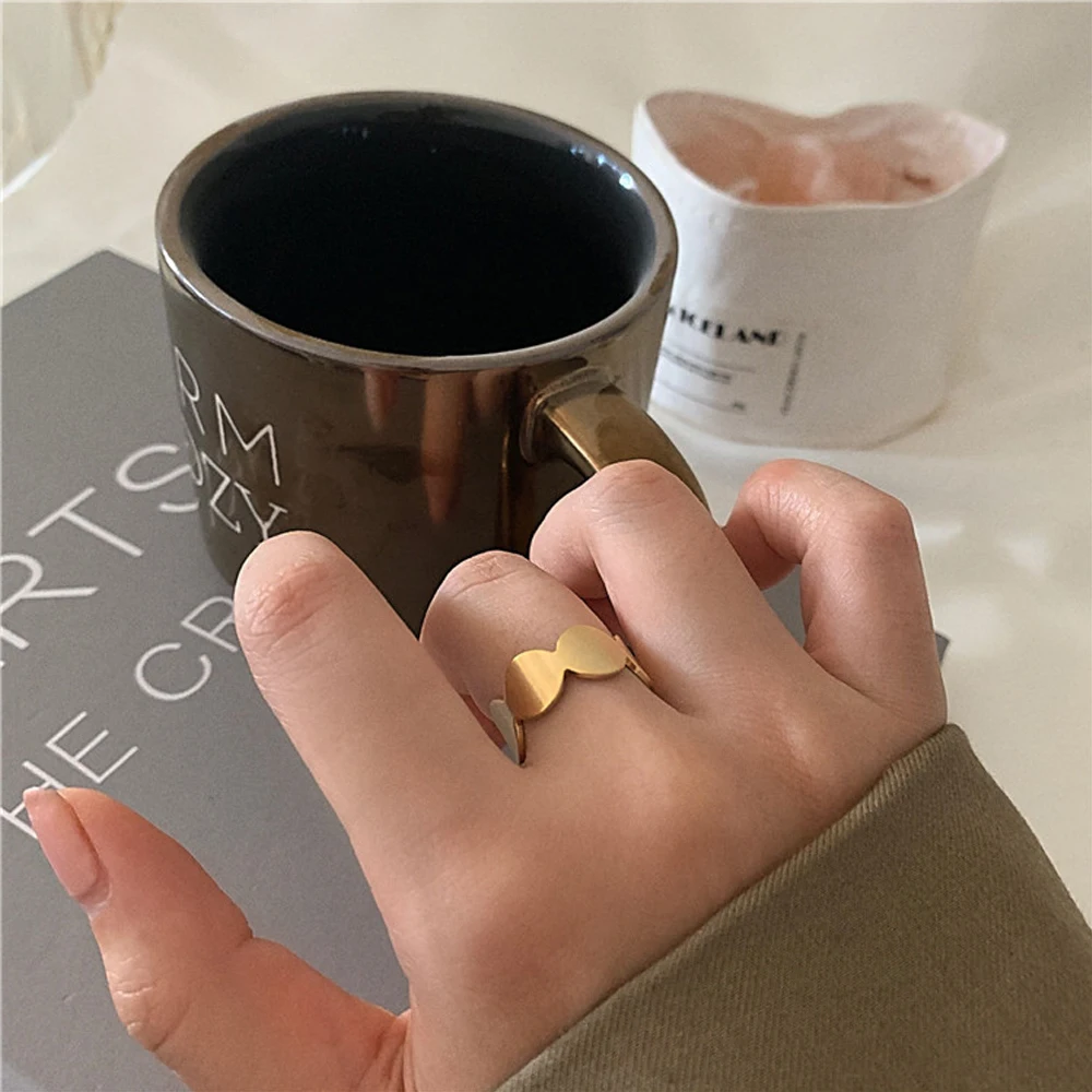 

2021 New Arrive Fashion Punk Gold Color Metal Adjustable Rings For Women Students Mid Finger Knuckle Rings Party Jewelry Gifts