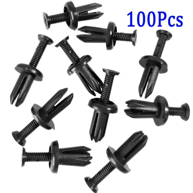 100pcs 100 шт 5 мм Автомобильные пластиковые крепежные зажимы Авто Вентилируемые крышки пластинчатые фиксаторы заклепки для хомута КРЫЛО БАМПЕР - Название цвета: 100pcs