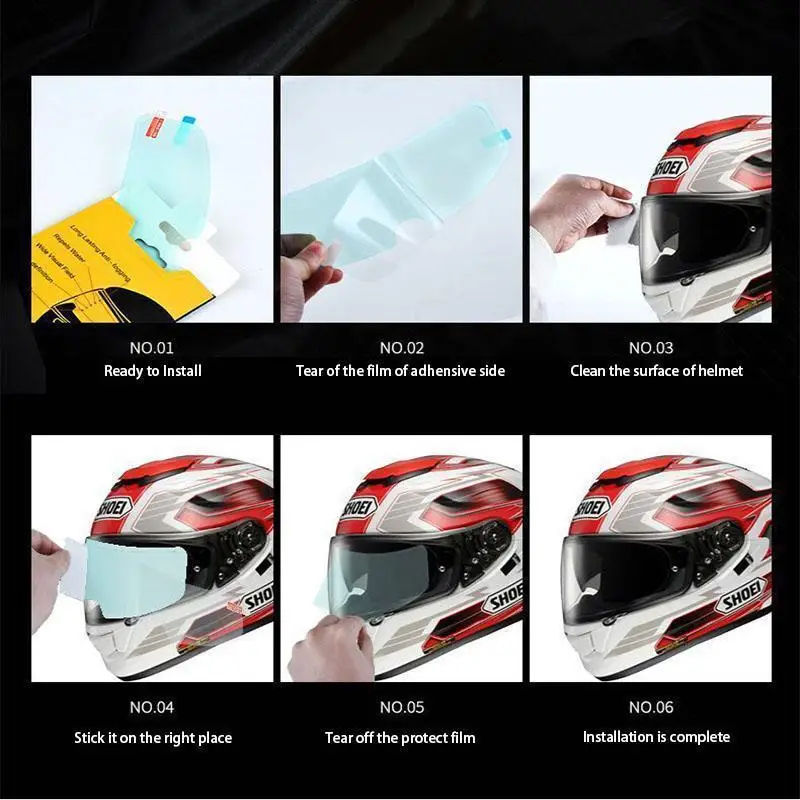 

Rainproof Anti-fog Helmet Patch Universal Motorcycle Helmet Optional Clear Film For K3 K4 AX8 LS2 HJC MT Helmets